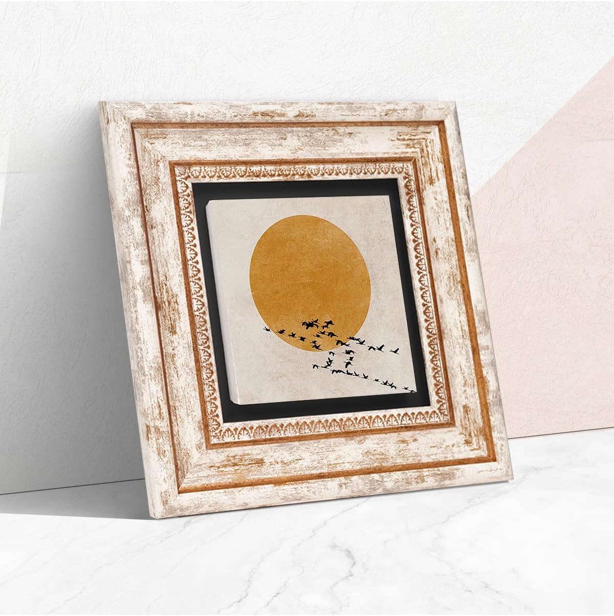 Minimalist Taş Duvar Tablosu - Çerçeveli Taş Tablo - Dekoratif Duvar Sanatı - Modern Ev ve Ofis Duvar Dekoru T1-322