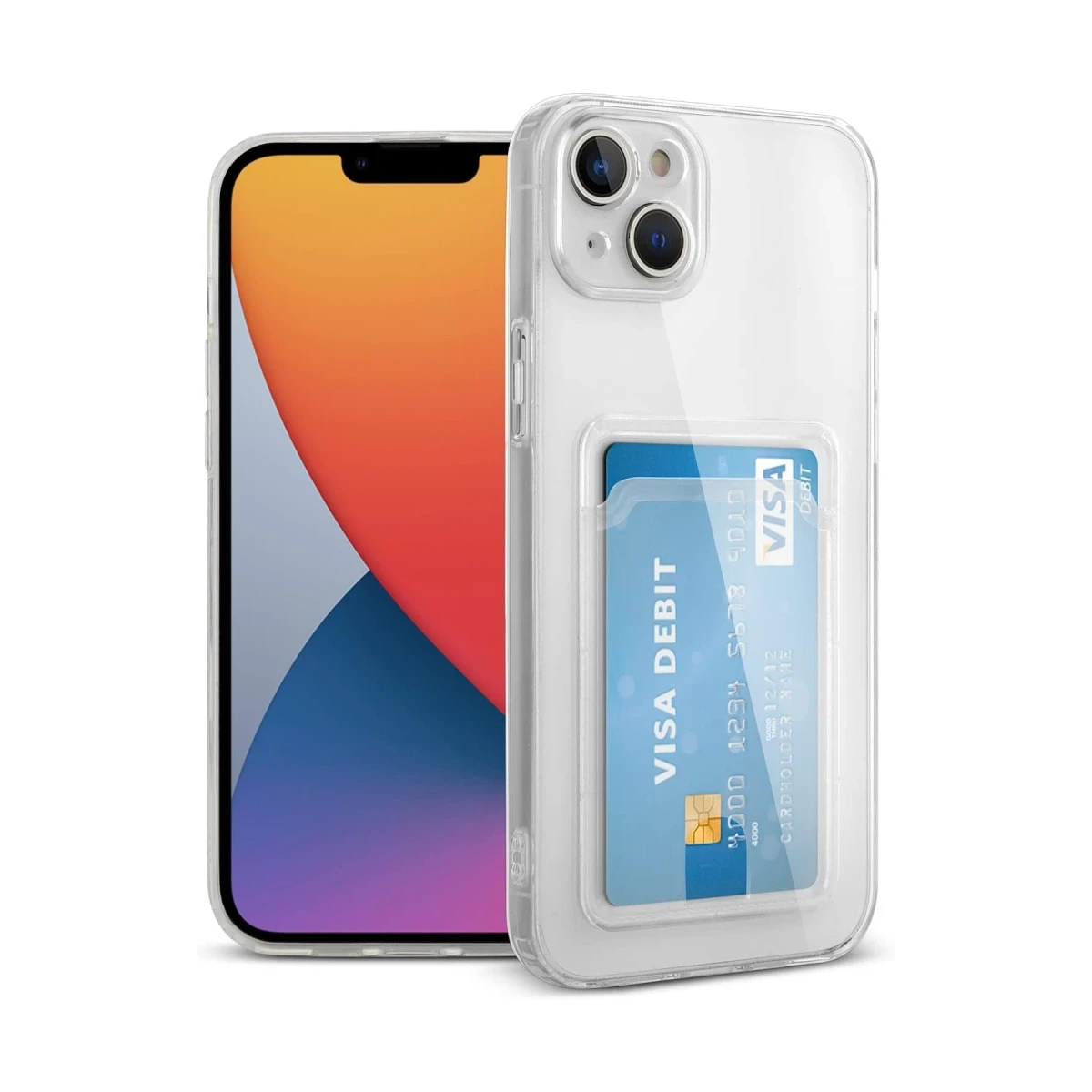 Apple iPhone 14 Plus Kılıf Kart Şeffaf Silikon - Şeffaf