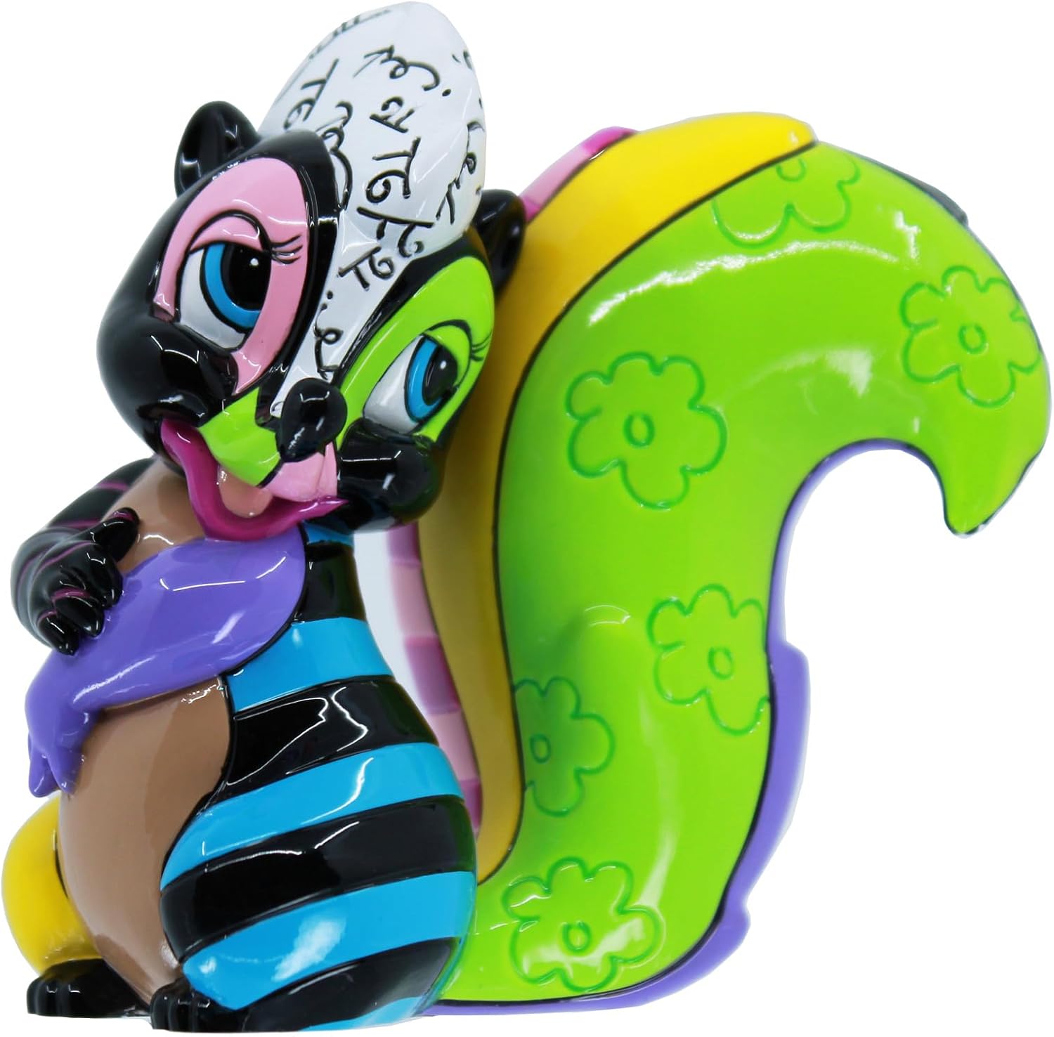 Disney Britto Bambi Çiçek Çekingen Poz Minyatür Heykelcik, 7,5 cm, Çok Renkli