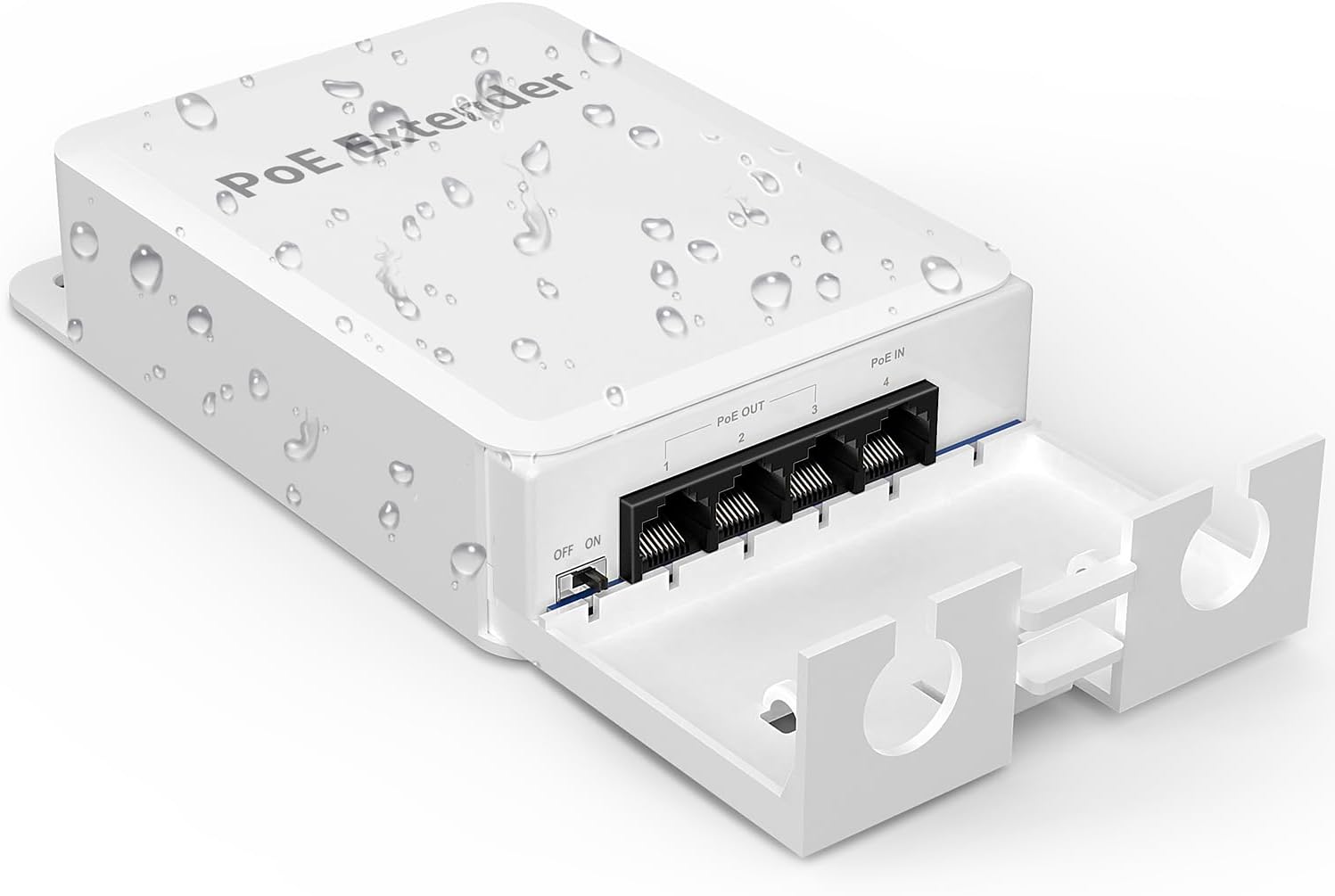 4 Port Outdoor PoE Extender 1'i 3 Arada Çıkış, IEEE 802.3af/at Mini 4 Kanal PoE Tekrarlayıcı IP66 Su Geçirmez, Vlan, 250 m (Toplam 350 m), Duvara Monte Passthrough POE Amplifikatör, Tak ve