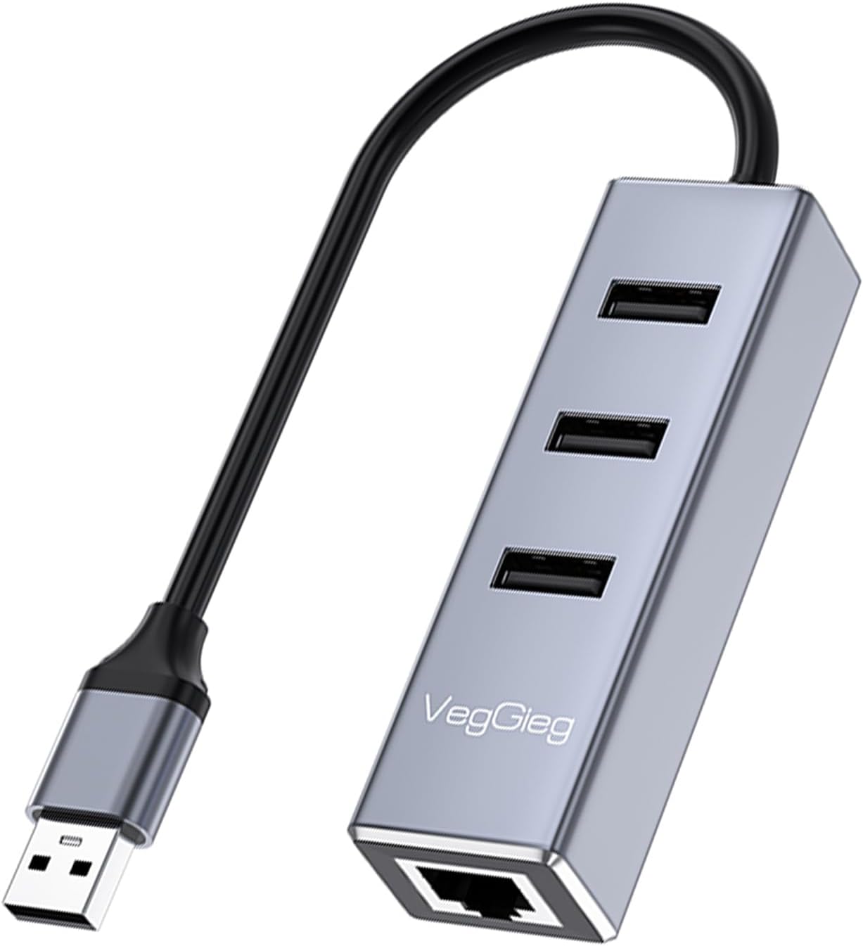 USB 2.0 to 100Mbps Ethernet Çevirici ve 3 Portlu USB Hub Çoklayıcı