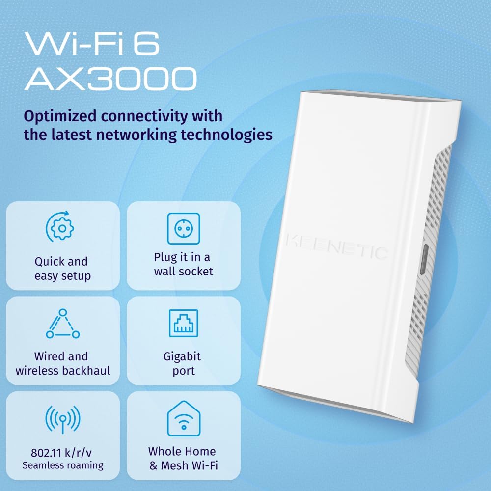 Buddy 6 SE AX3000 Menzil Genişletici Wi-Fi Mesh Repeater Range Extender Access Point KN-4410