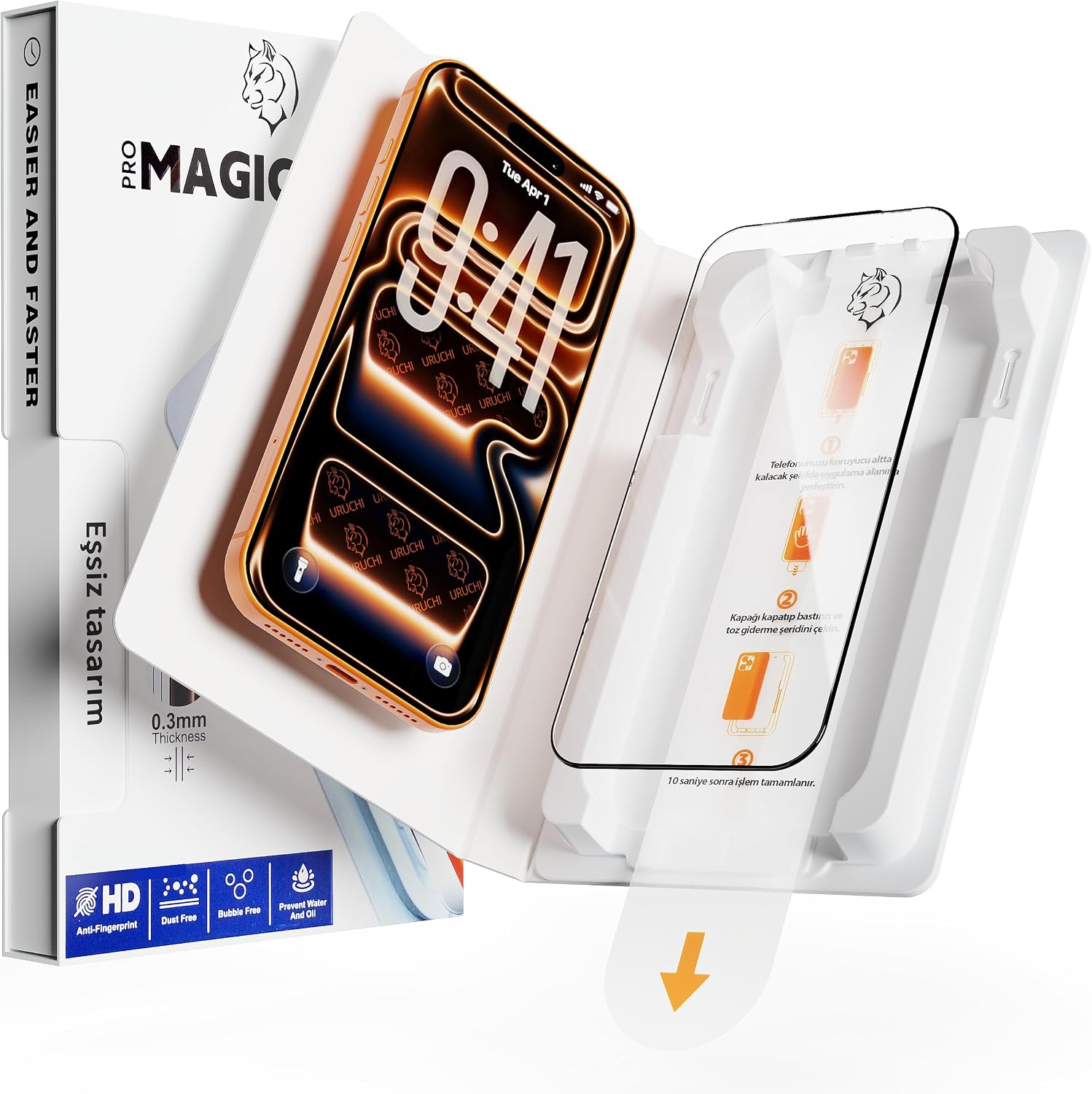CAPPY [KOLAY KURULUM] iPhone 18 Pro Max / 17 Pro Max ile Uyumlu Ekran Koruyucu, Tam Kaplama Temperli Cam, Kabarcıksız ve Tozsuz Uygulama, 9H Çizilmez Koruma, HD Şeffaf, Siyah Çerçeve, Kılıf Dostu