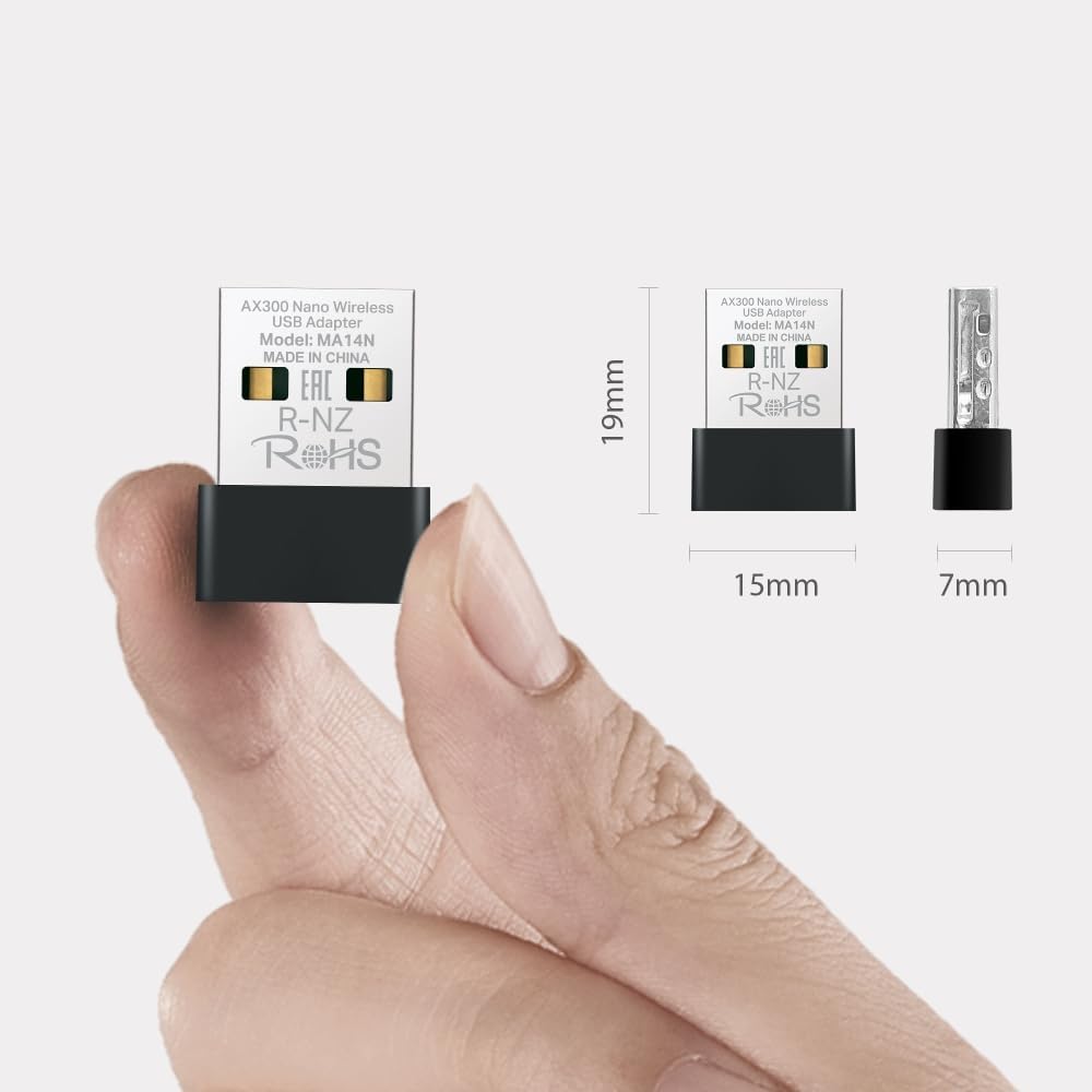 MA14N | AX300 Mbps Nano USB Wi‑Fi 6 Adaptör | Kolay Kurulum | Windows & Linux Uyumlu | Tak‑Çalıştır