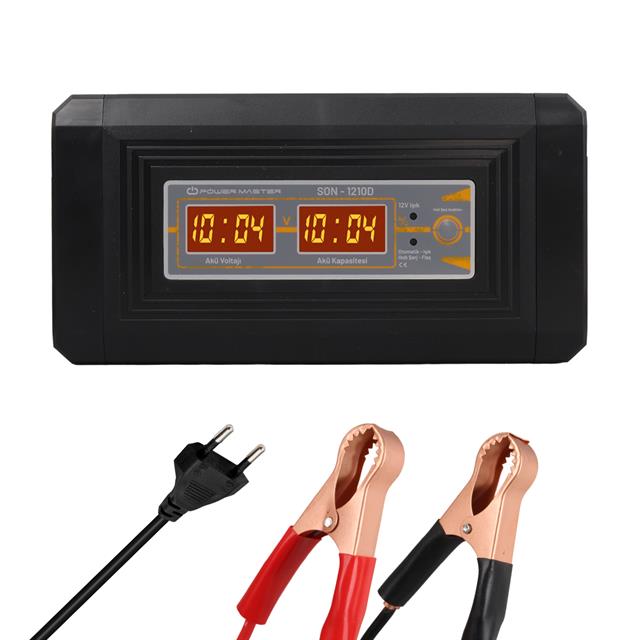 PM-1210D Digital Ekranlı 12 Volt/24 Volt - 10 Amper Akıllı Kuru - Asit - Jel Akü Şarj Cihazı
