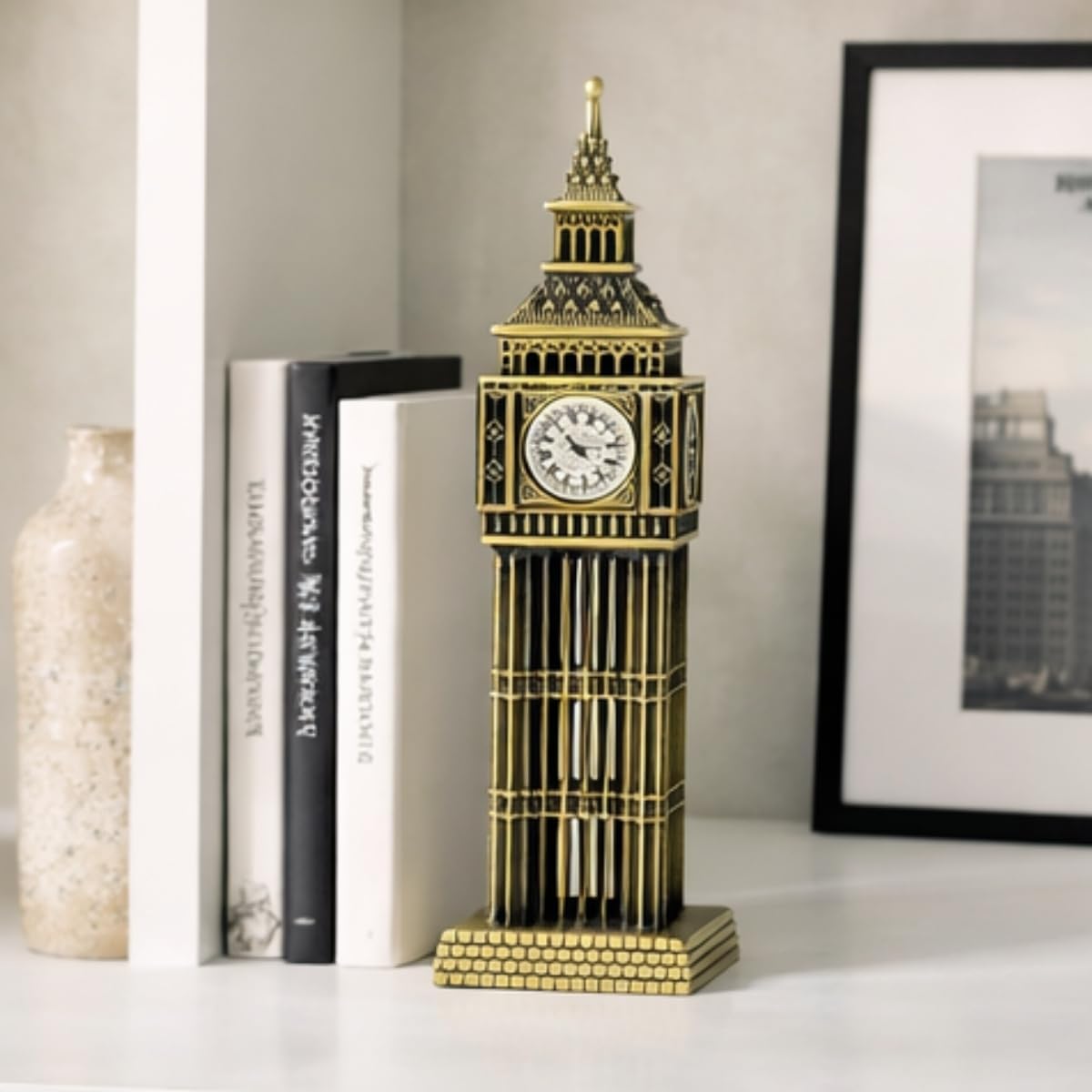 DEİNHAUS Big Ben Metal Figürü, Antik Bronz, Masa ve Raf Dekorasyonu, Londra Mimari Heykelciği