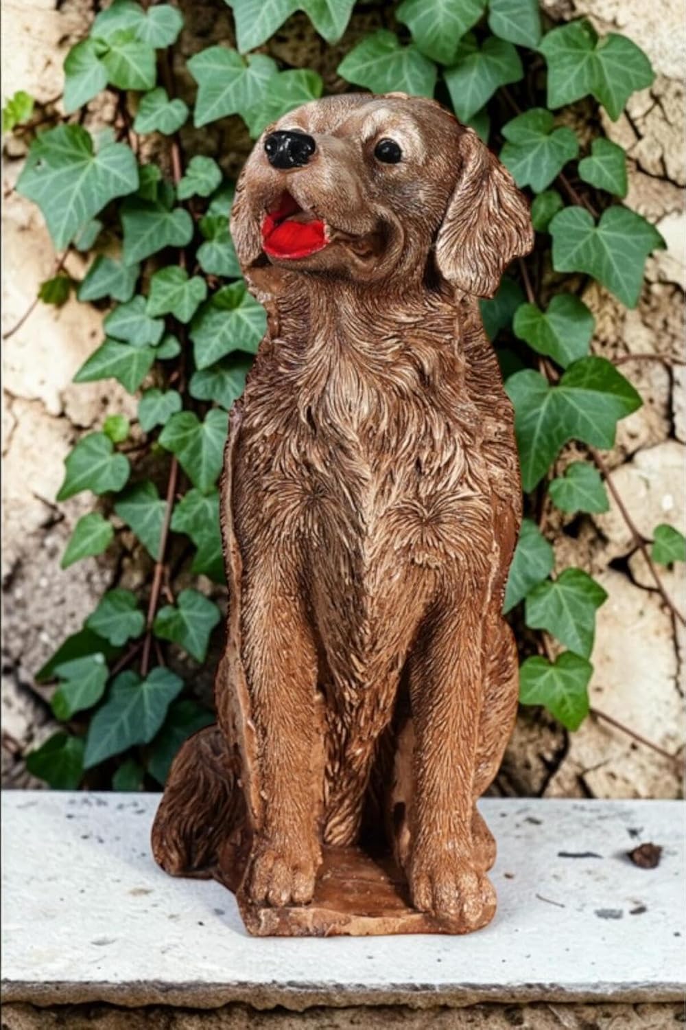 Dekoratif 35cm Kahverengi Çoban Köpeği Ev Balkon Bahçe Dekorasyon Bohem Biblo Heykel