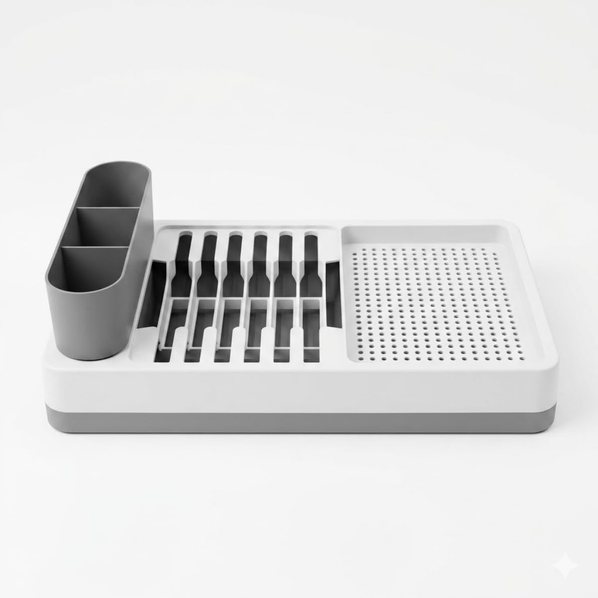 DEİNHAUS Tezgah Üstü Bulaşık Kurutmalık, Çok Bölmeli Tabak ve Bardak Düzenleyici, Kaşıklıklı Mutfak Organizer 42 cm