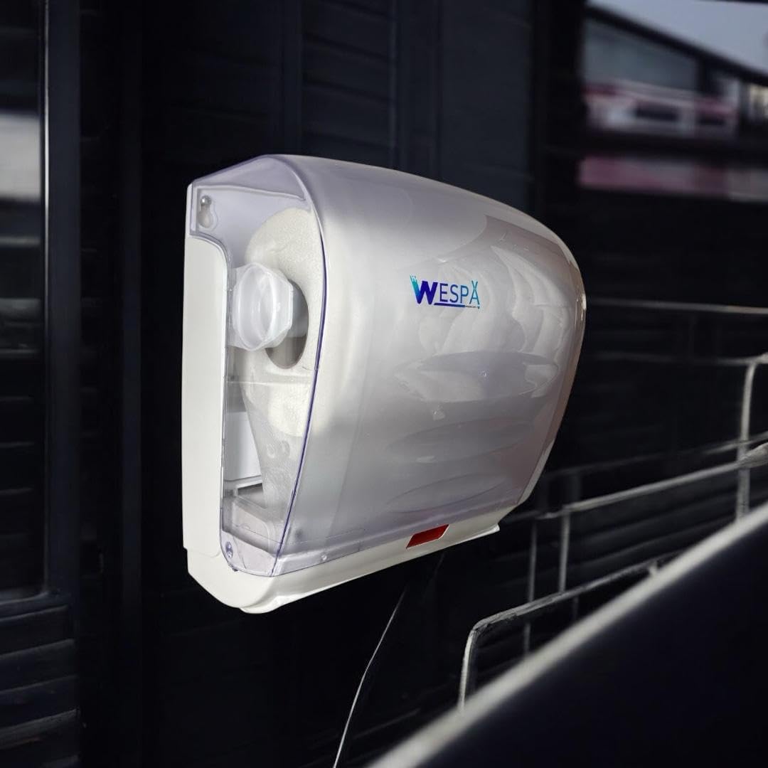 WESPA Kağıt Havlu Dispenseri, Gri Plastik, Duvar Montajlı, Profesyonel Banyo ve Tuvalet İçin