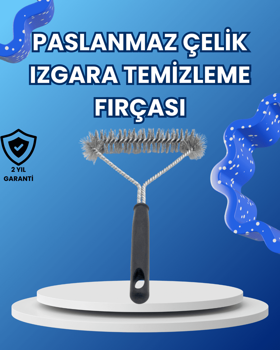 Paslanmaz Çelik Izgara Temizleme Fırçası Mangal ve Barbekü İçin