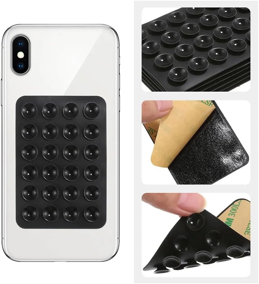 Dikdörtgen Vantuzlu Yapışkan Telefon Tutucu Taşınabilir Silikon Yumuşak Telefon Standı Geniş Kullanım Alanı Pudra