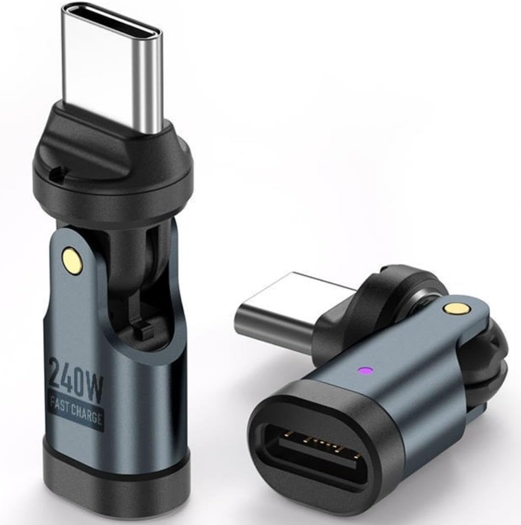 Alfais 0960 USB Type-C OTG Çevirici Adaptör 540° Döner PD240W 5A Şarj Veri Dönüştürücü 360 derece dönebilen gövde ve 180 derece bükülebilen başlık ile kablo kırılmalarına son