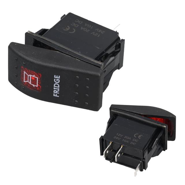 Buzdolabı Sembollü Işıklı 3 Pinli On-Off 12-24V Marin Switch