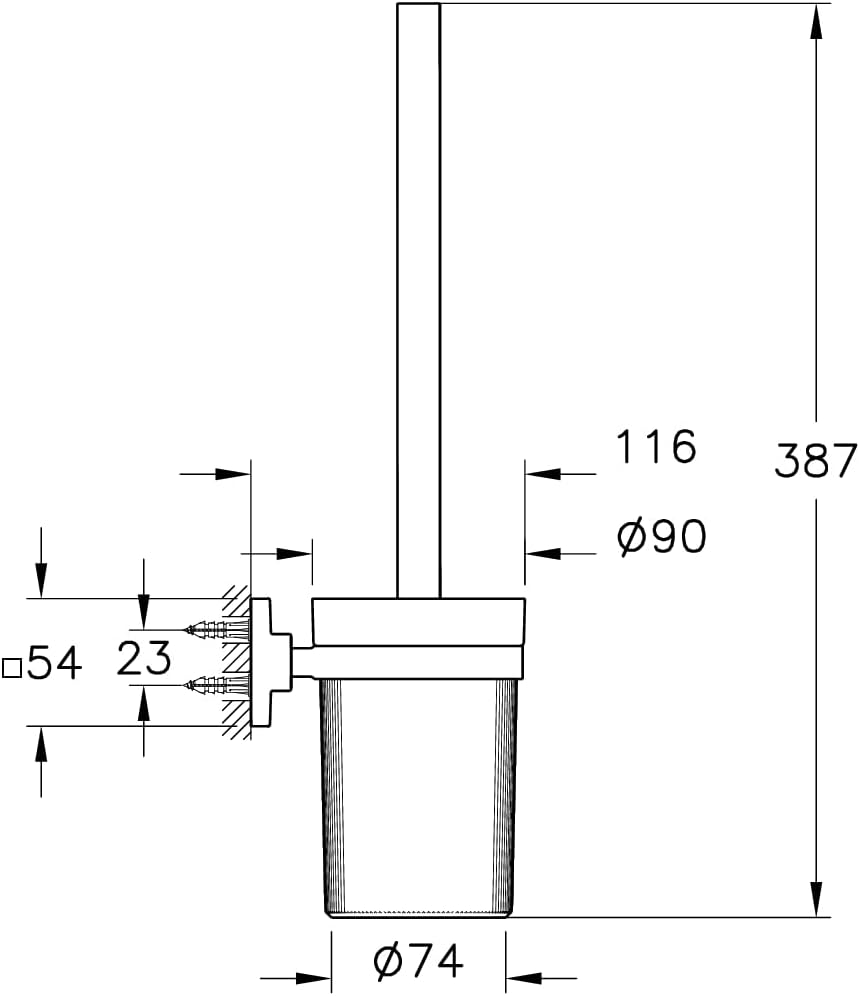 Root A44811 Duvardan Tuvalet Fırçalığı, Krom