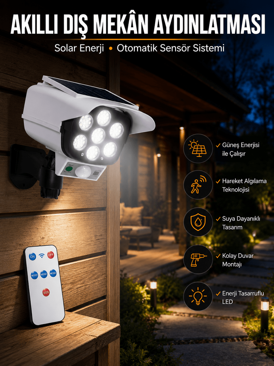 Kamera Görünümlü Solar Lamba
