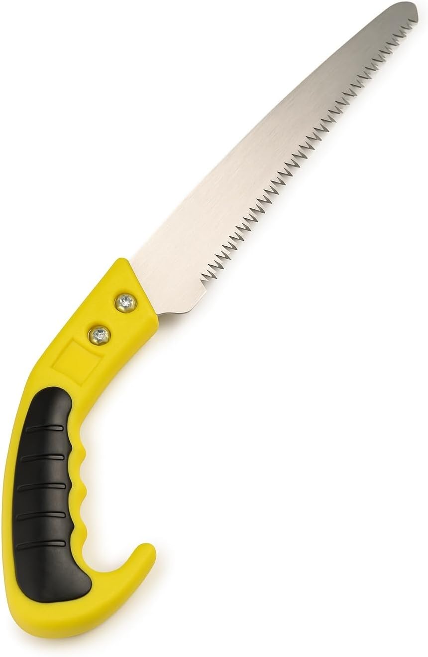 Budama Testeresi, 30 cm Paslanmaz Çelik Dişli Bıçak, 17 cm Ergonomik Saplı, Ağaç Dalları ve Bahçe Budama İşleri İçin El Testeresi, Hafif ve Dayanıklı Yapı