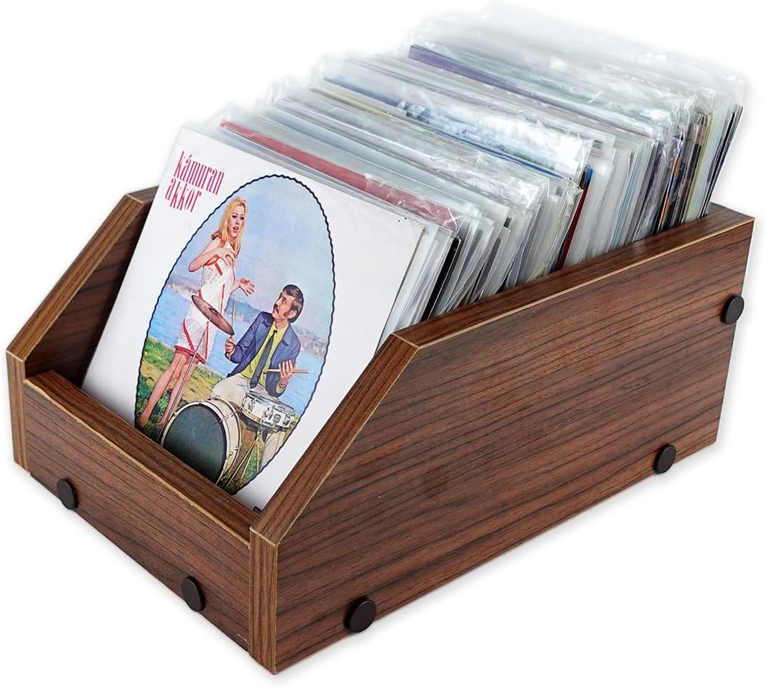 Ahşap 7" Plak Kasası (Ceviz)