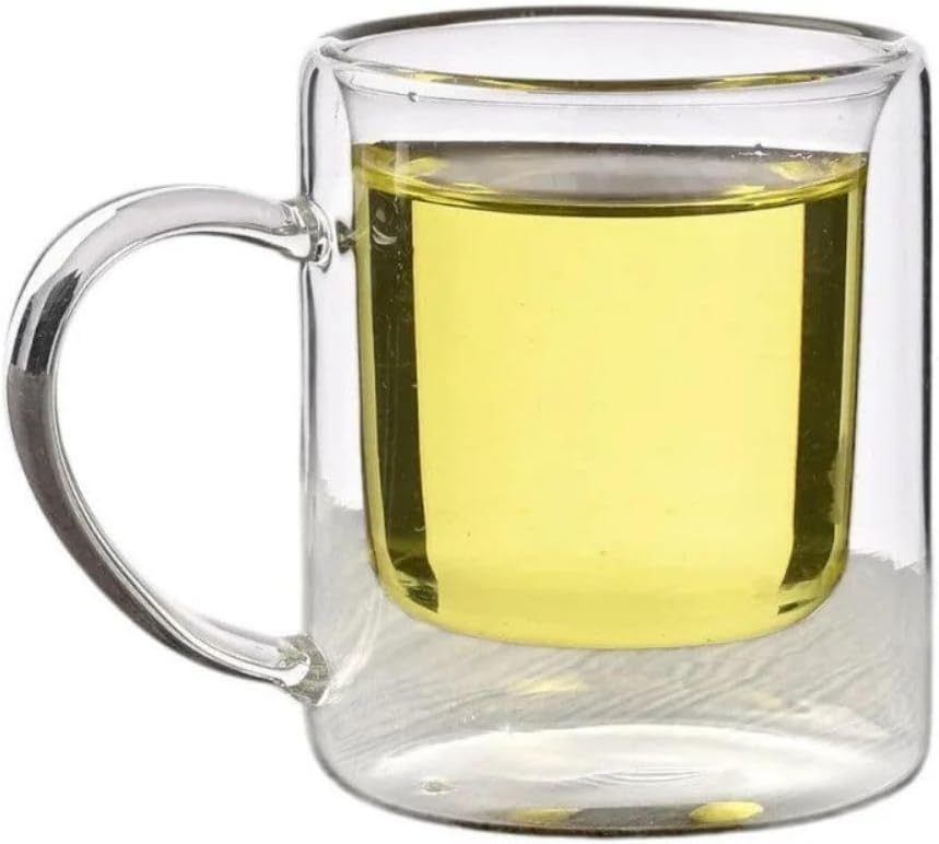 Çift Cidarlı Borosilikat Cam Kupa, 200 ml, Beyaz, Modern, Latte, Filtre Kahve, Bitki Çayı, 1 Adet - 2837