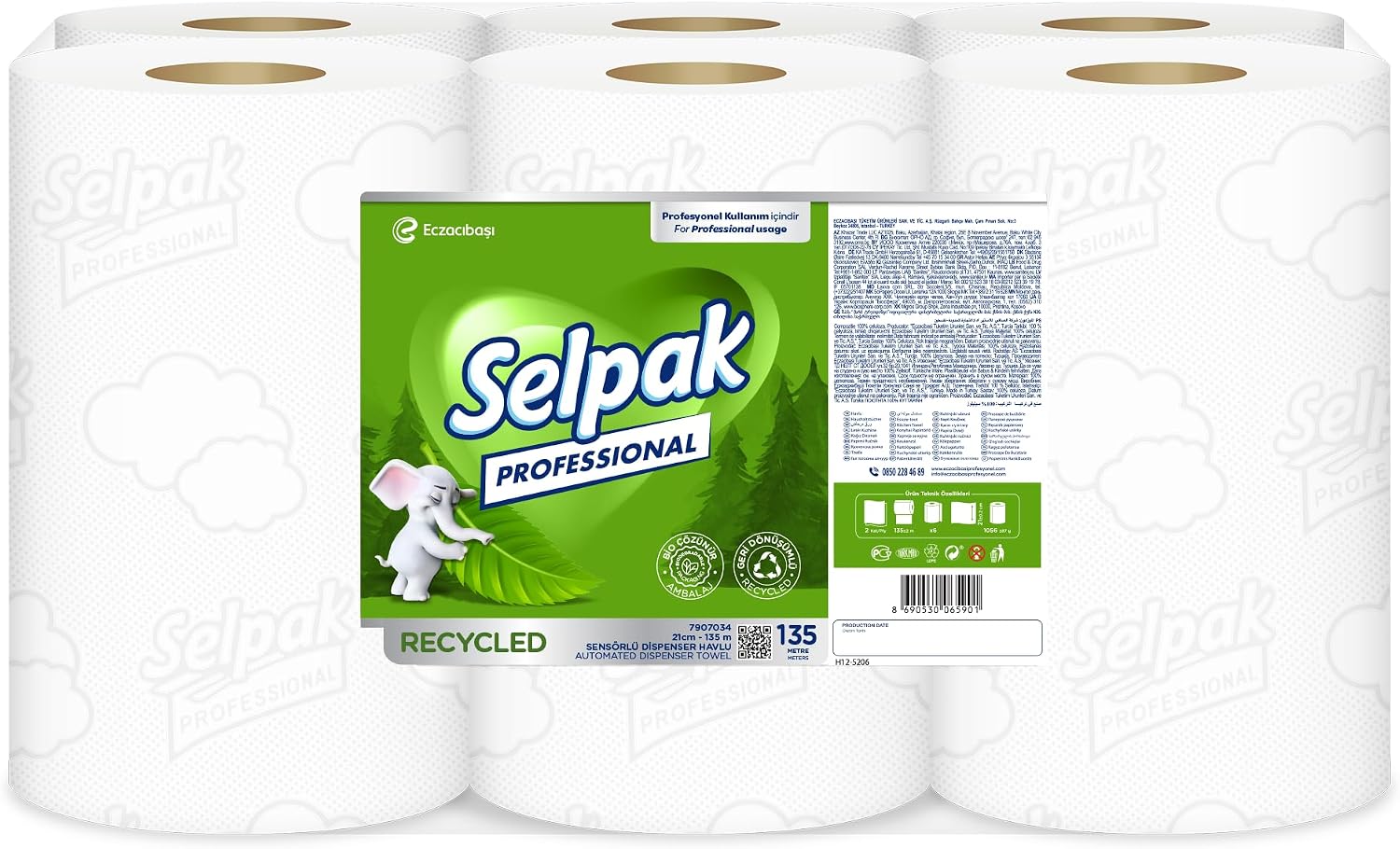 Professional Recycled Sensörlü Havlu, 135 Metre