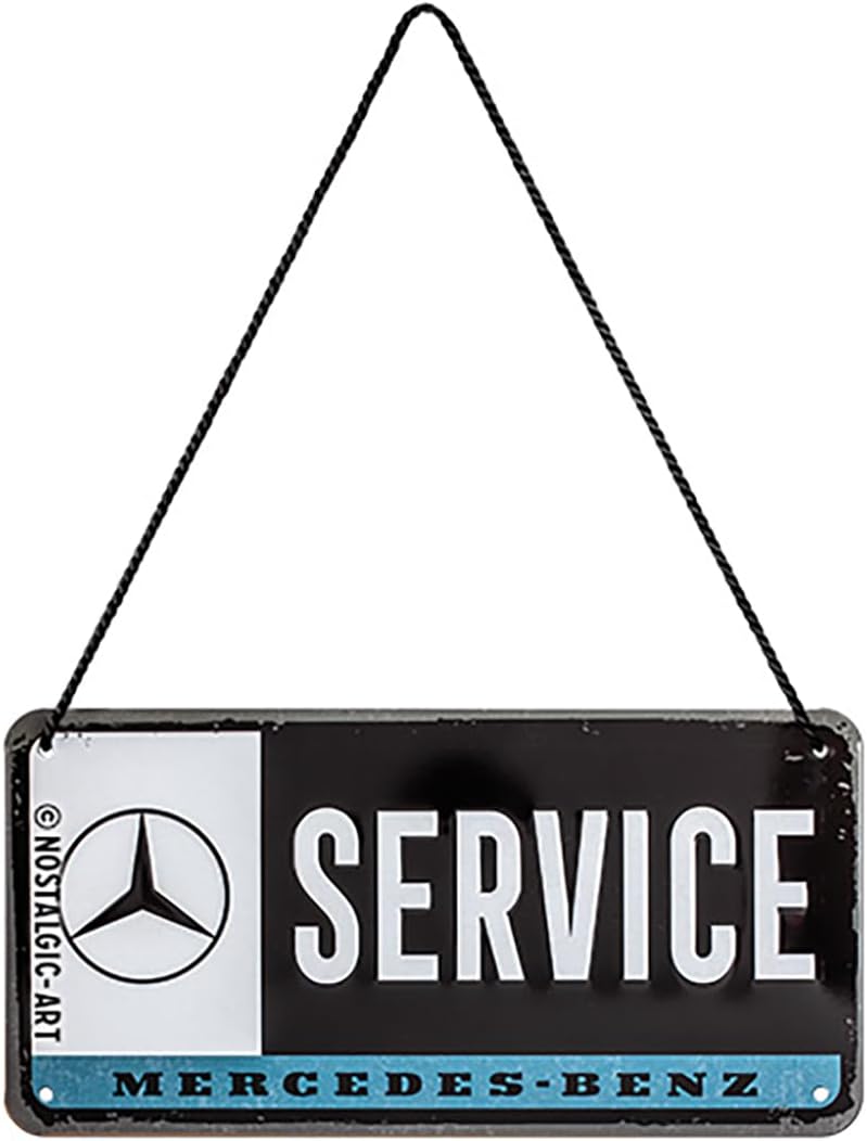 28030 - Mercedes-Benz - Servis, Sac Levha, Asma Levha, Kapı Levhası, Kordon Dahil, 10 x 20 cm