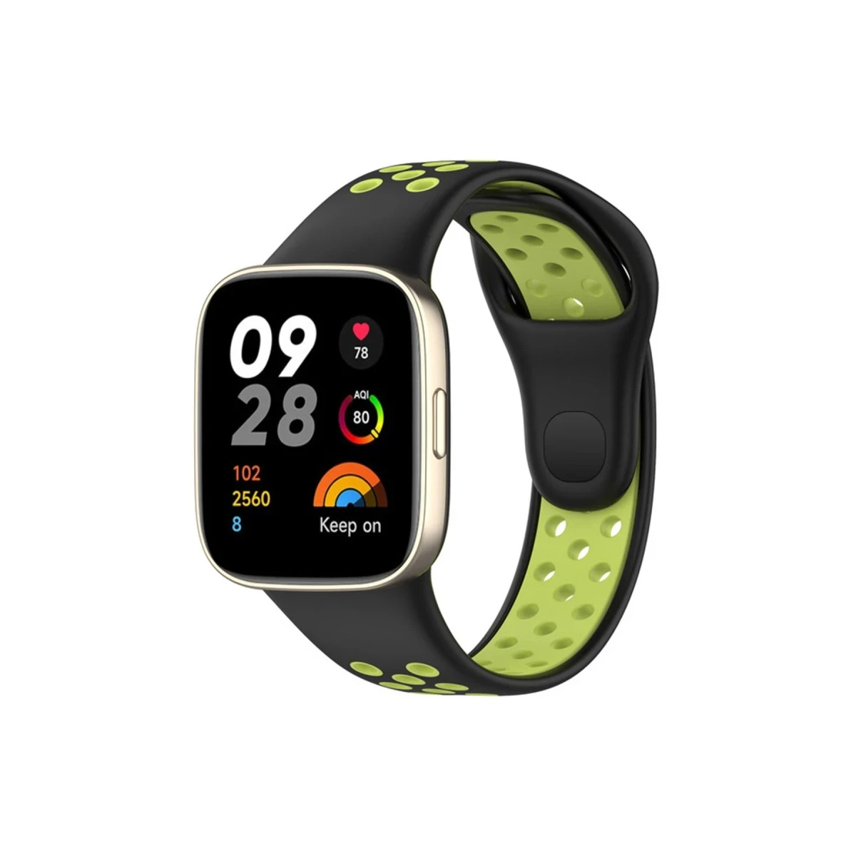 Xiaomi Redmi Watch 3 Spor Delikli Kordon - Siyah-Yeşil