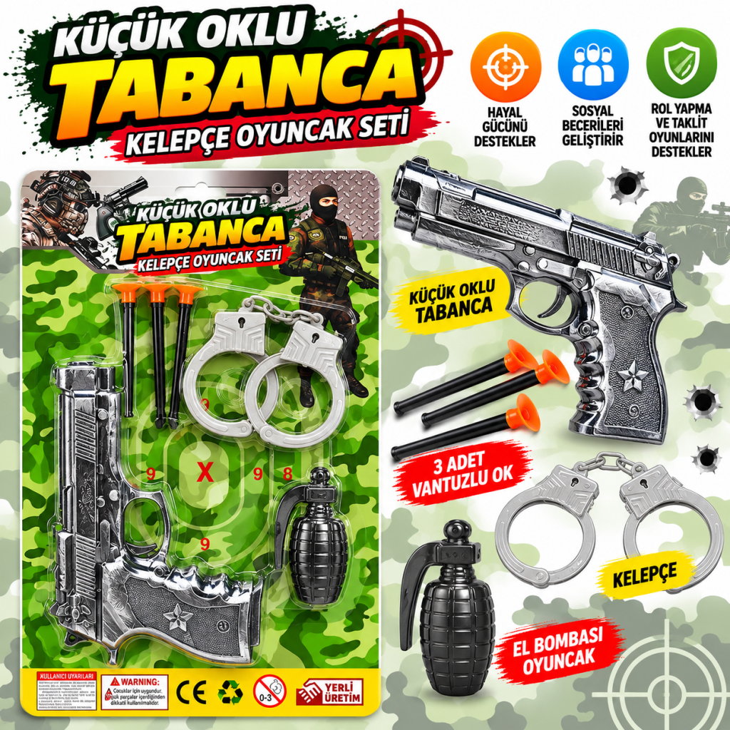 Küçük oklu Tabanca Kelepçe Oyuncak Seti