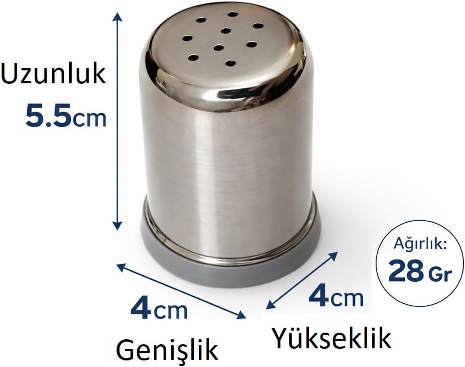 Çelik Tuzluk & Biberlik – Delikli Kapak Tasarımı, Paslanmaz Çelik Gövde, Tuz ve Karabiber Serpici, Mutfak ve Sofra Kullanımı (2)