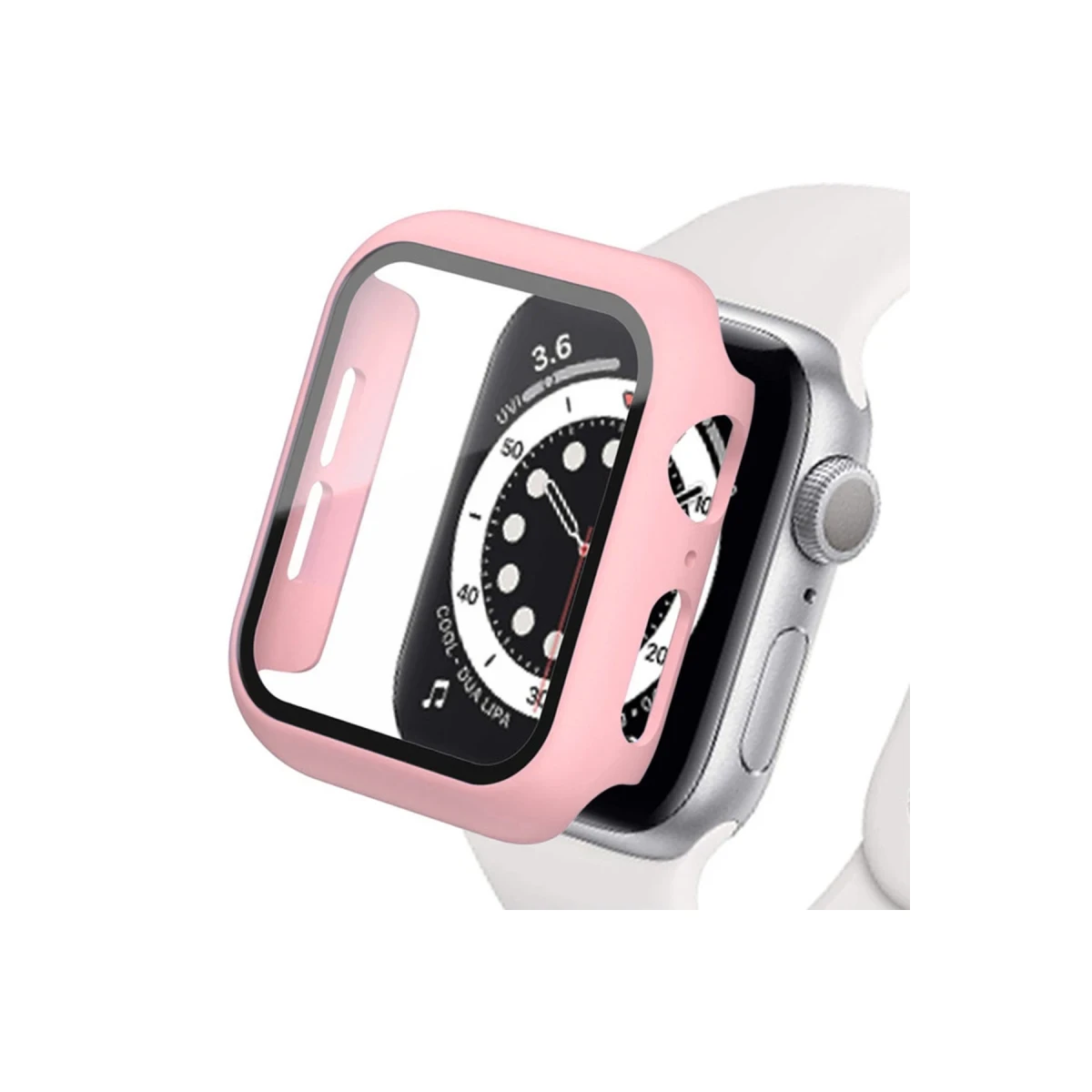 Apple Watch 44mm Camlı Kasa Ekran Koruyucu - Rose