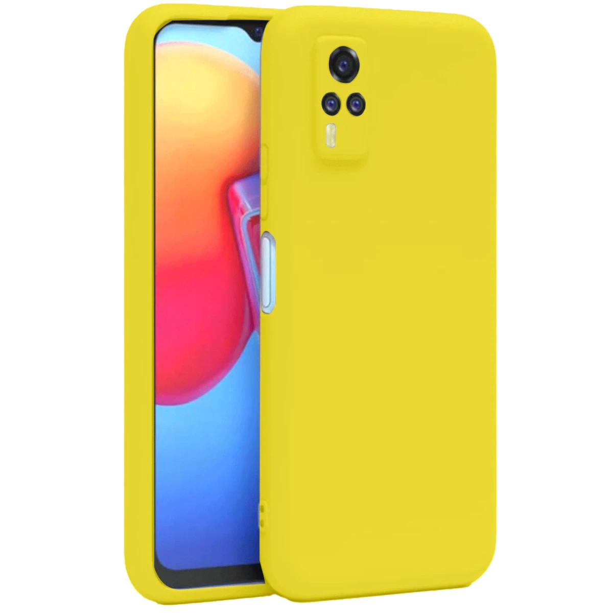 Vivo Y53S Kılıf Nano içi Kadife Silikon - Sarı