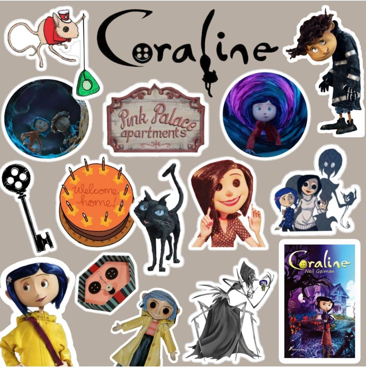 Coraline Sticker Seti | Laptop Notebook Telefon Etiket Journal