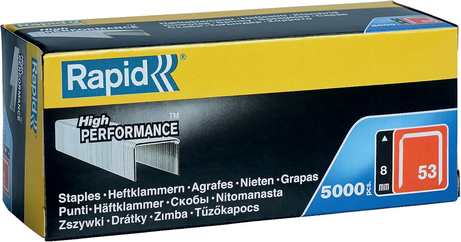 Zımba teli Tip 53, 8 mm zımba, 5.000 adet büyük paket, ahşap ve kumaşlar için ince tel kıskaçlar