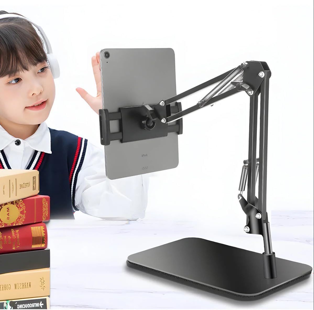 Akrobatik Stant Masaüstü 3.5-10.6" inch Metal Gövde Tablet ve Telefon Tutucu Standı | J6