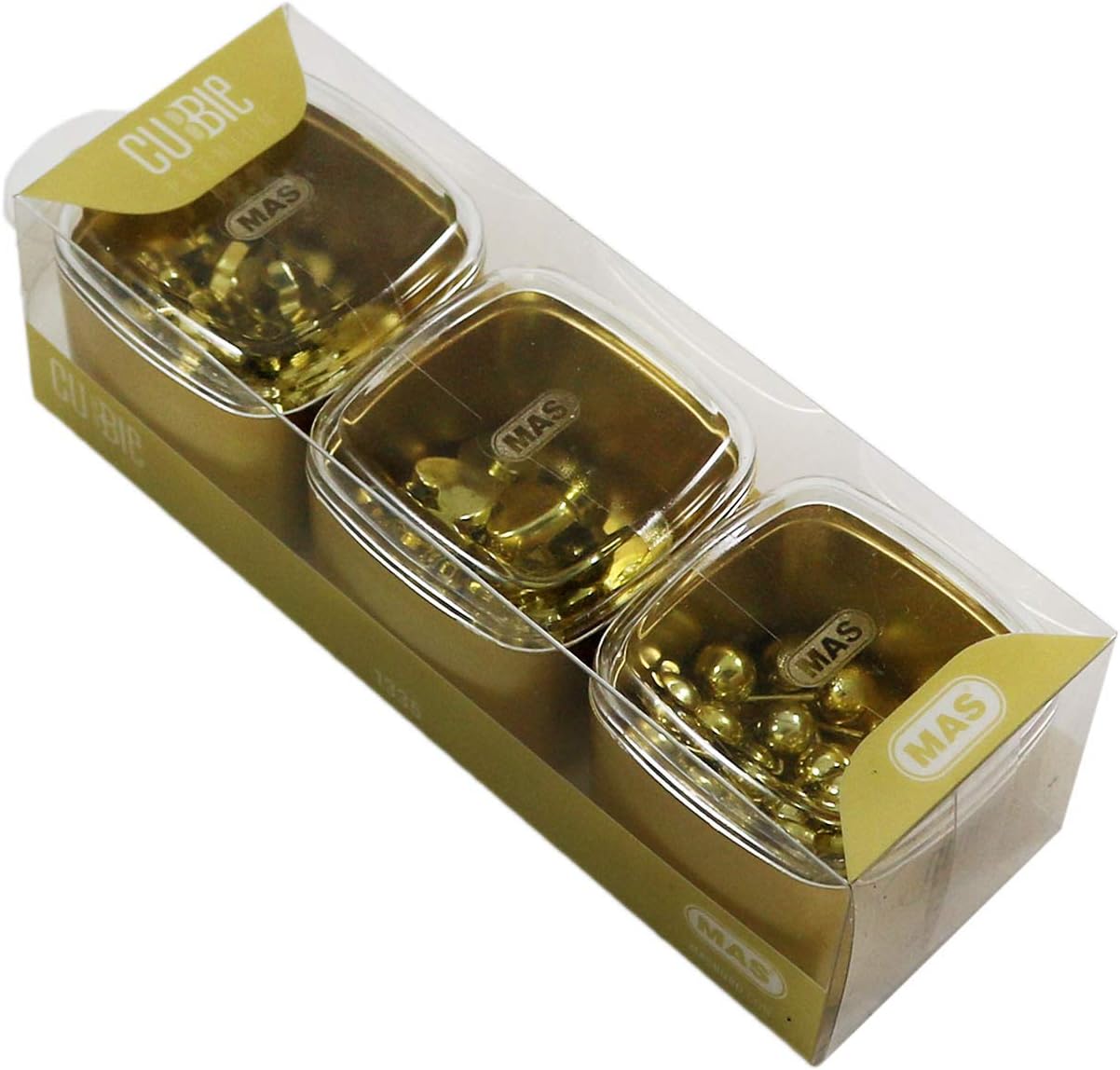 Cubbie Premium 3'lü Kutu Ataş Raptiye Seti, Gold