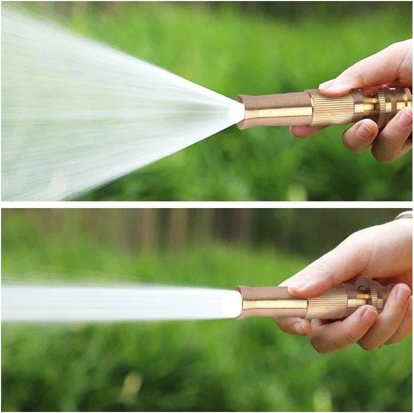 Hortum Tazyik Aparatı, Ayarlanabilir Su Tabancası ve Bağlantı Parçası Seti, Altın Rengi