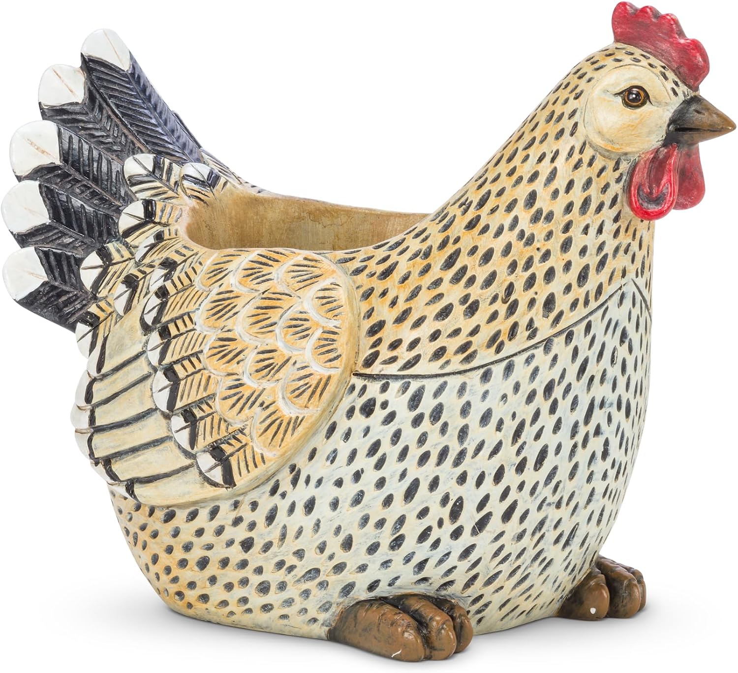 Abbott Collection 27-GALLO-720 horoz saksısı, bej/siyah
