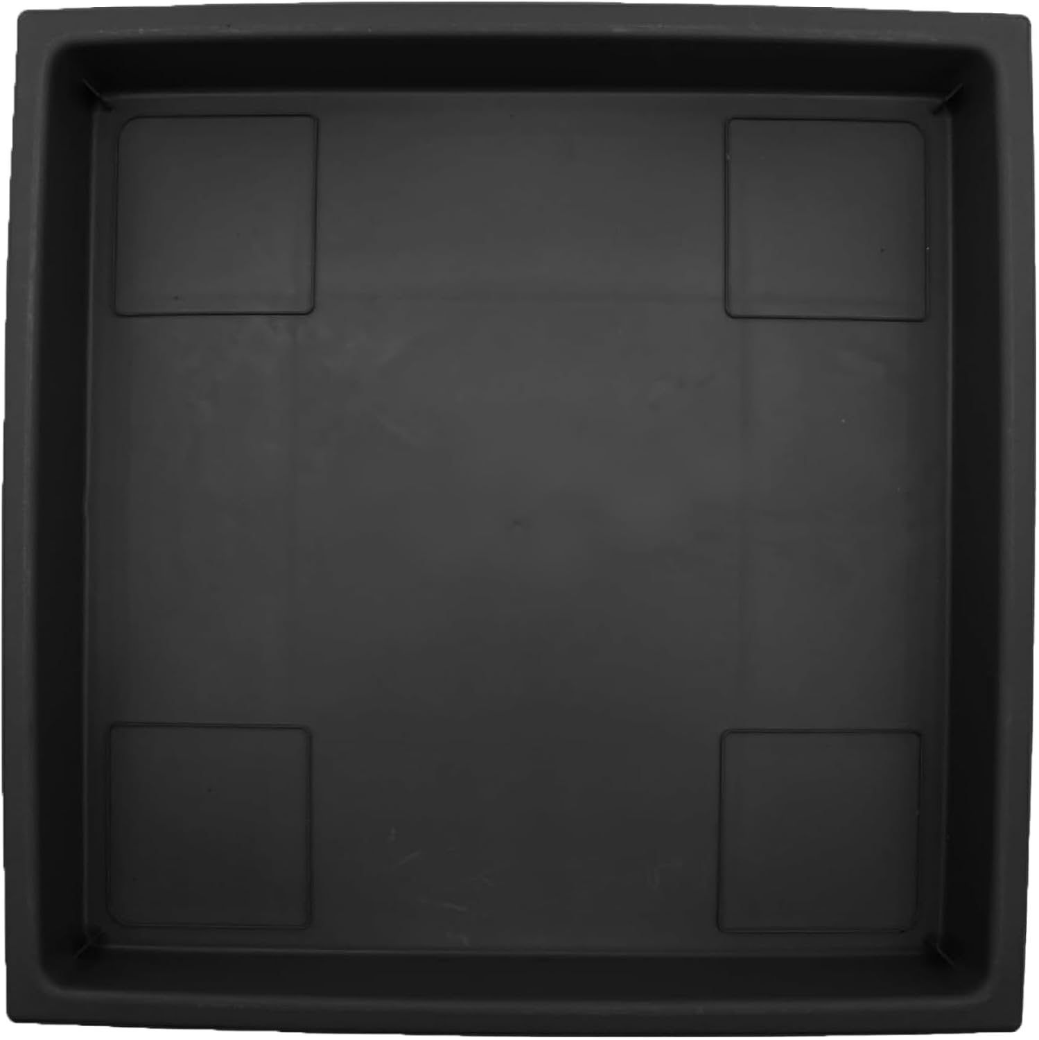 14 İnç Accent Kare Plastik Bitki Tabağı - Saksılar için İç Mekan Dış Mekan Bitki Tepsileri - 14"x14"x1.8", Siyah