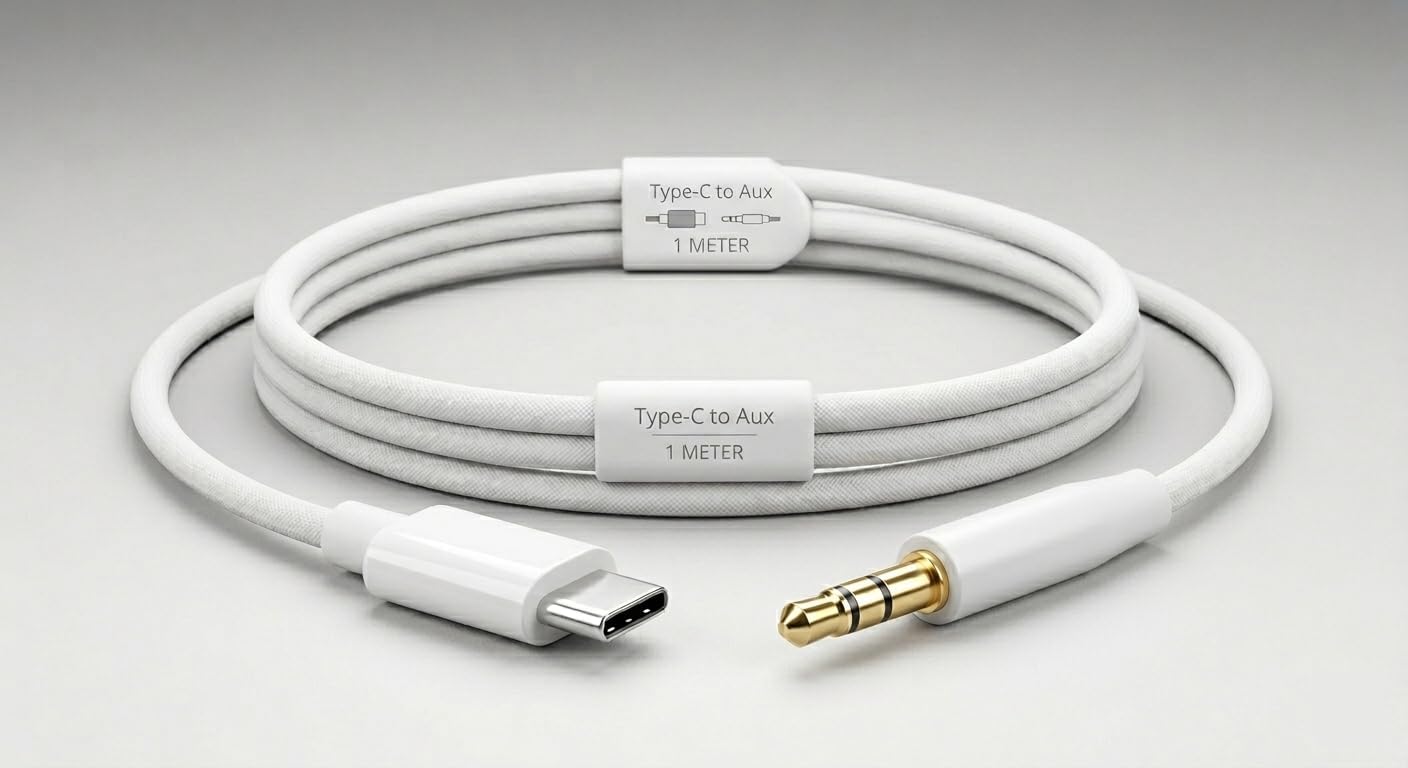 Type-C TO 3.5mm AUX Kulaklık Jack Çevirici 1 Metre, Powerway, AC06