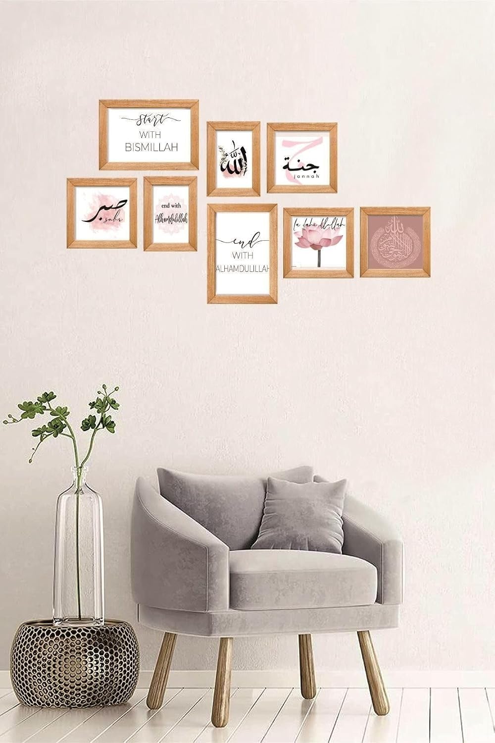 8 Parça Dekoratif Mdf Tablo Seti Çerçeve Görünümlü DEKOLIADKO5532