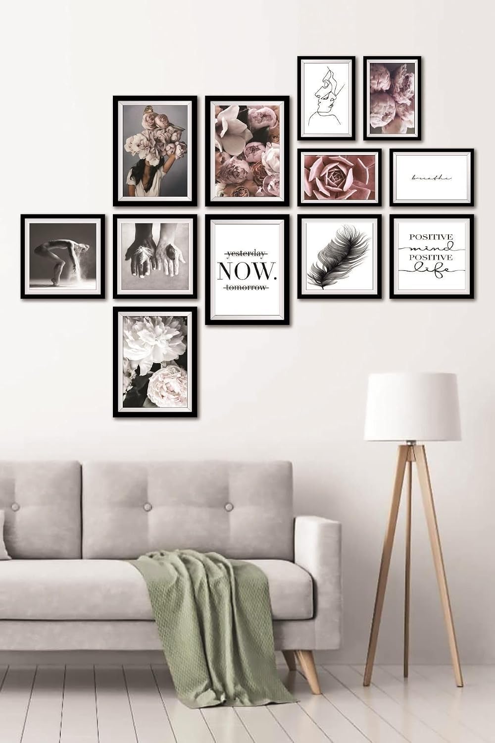 12 Parça Dekoratif Mdf Tablo Seti Çerçeve Görünümlü DEKOLIADKJ048