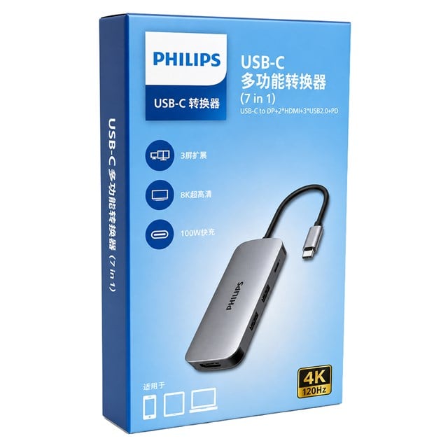 SWR1602T/93 USB-C 7’si 1 Arada 8K DP + Dual 4K HDMI 100W PD Çok Fonksiyonlu Hub