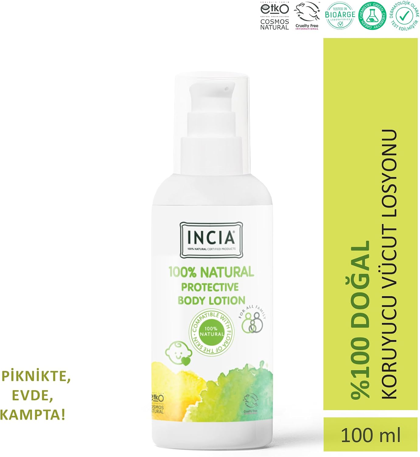 %100 Doğal Koruyucu Vücut Losyonu Sprey Yenidoğan Bebek Çocuk İçin Limon Okaliptus Vegan 100 ml