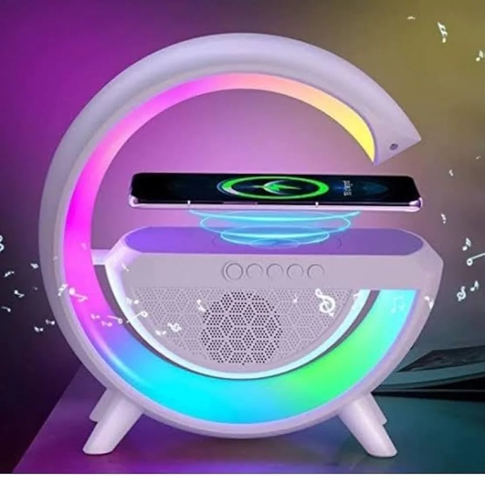 Kablosuz Telefon Şarj Bluetooth Hoparlör Istasyonu Ses Rgb Atmosfer Gece Işık Bt-2301