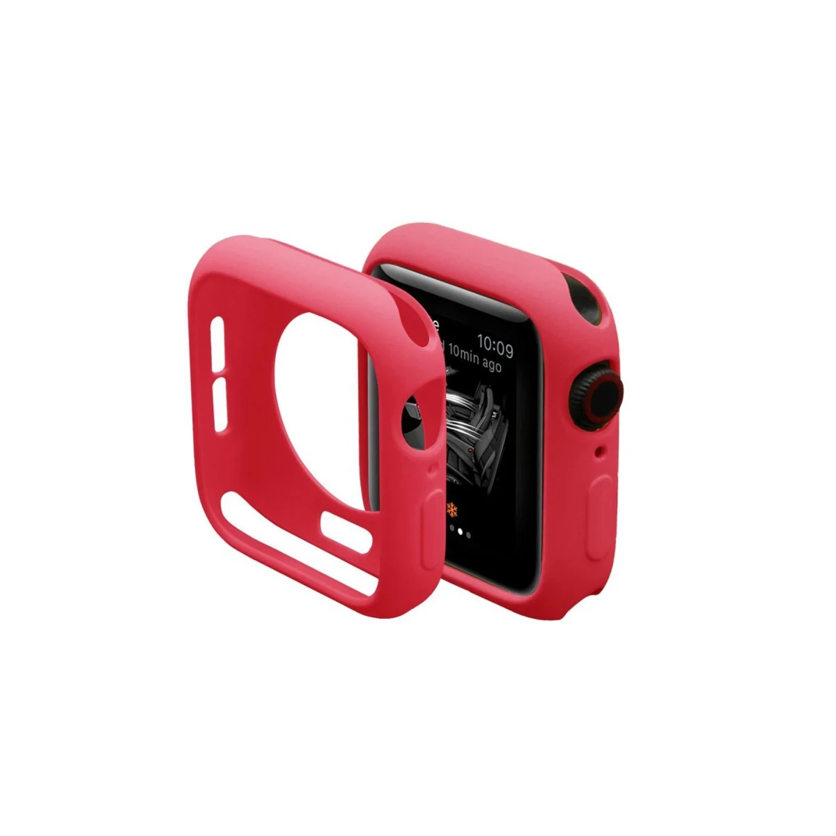 Apple Watch 40mm Silikon Alt Kasa - Kırmızı