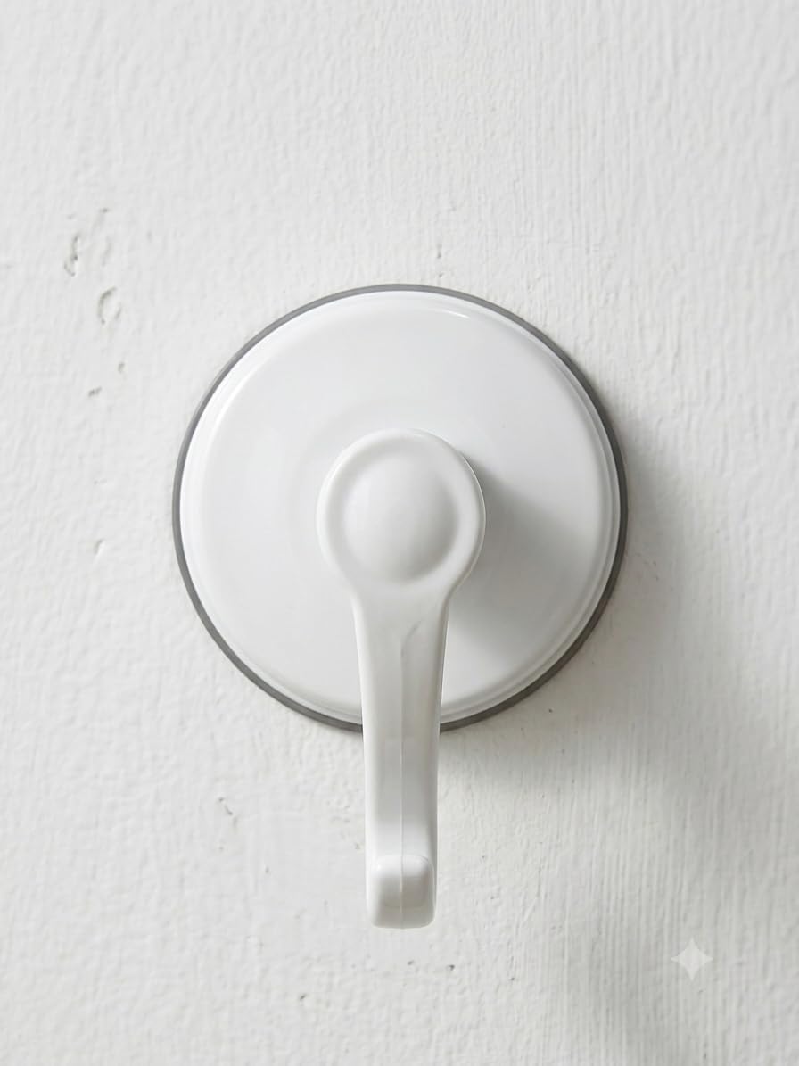 FEYZA YAPI Beyaz Güçlü Yapışkanlı Banyo Vakumlu Vantuzlu Askılık