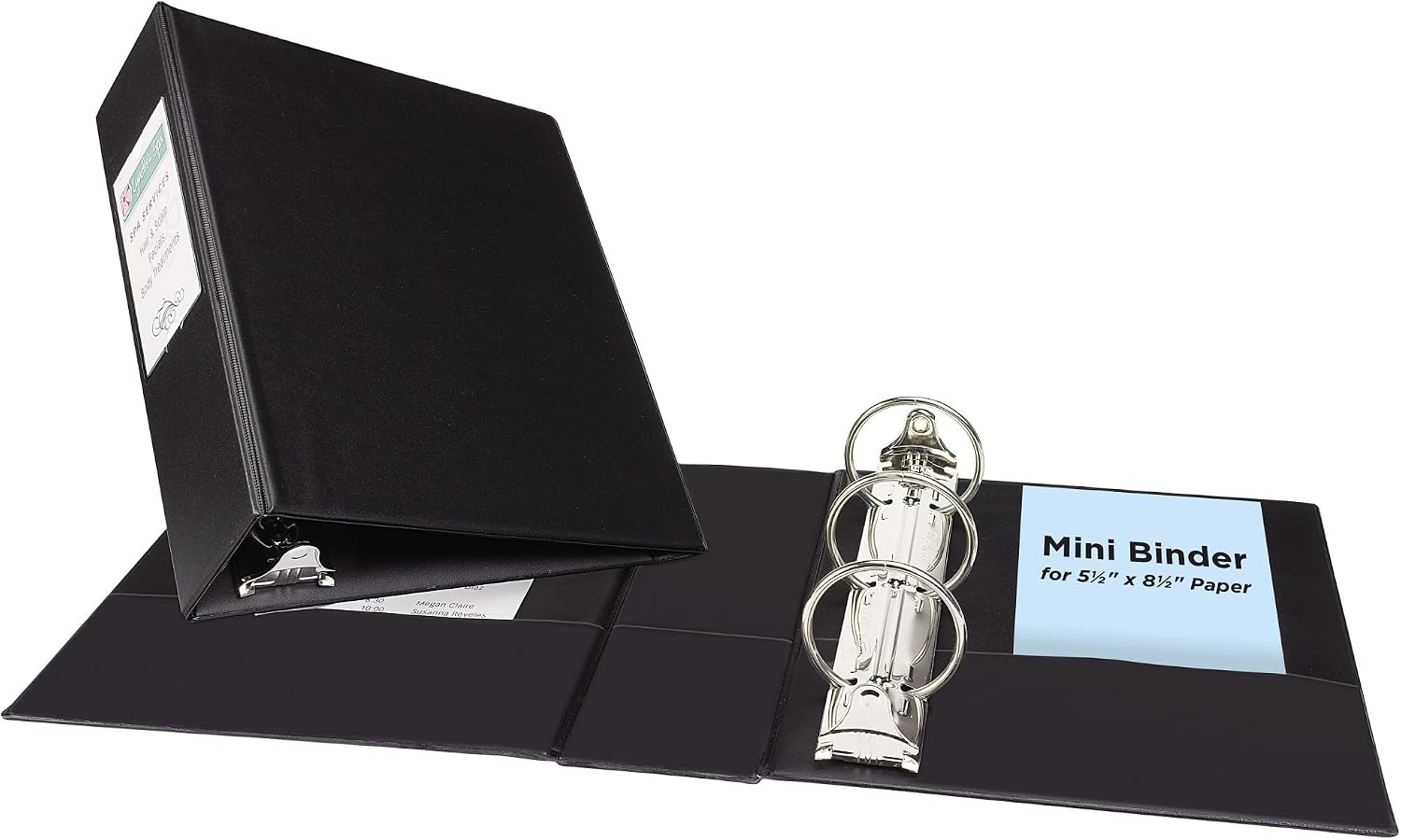 Mini Dayanıklı Cilt, 5,5 x 8,5 İnç Sayfalar için, 2-İnç Yuvarlak Halka, Siyah, 1 Bağlayıcı (27554)