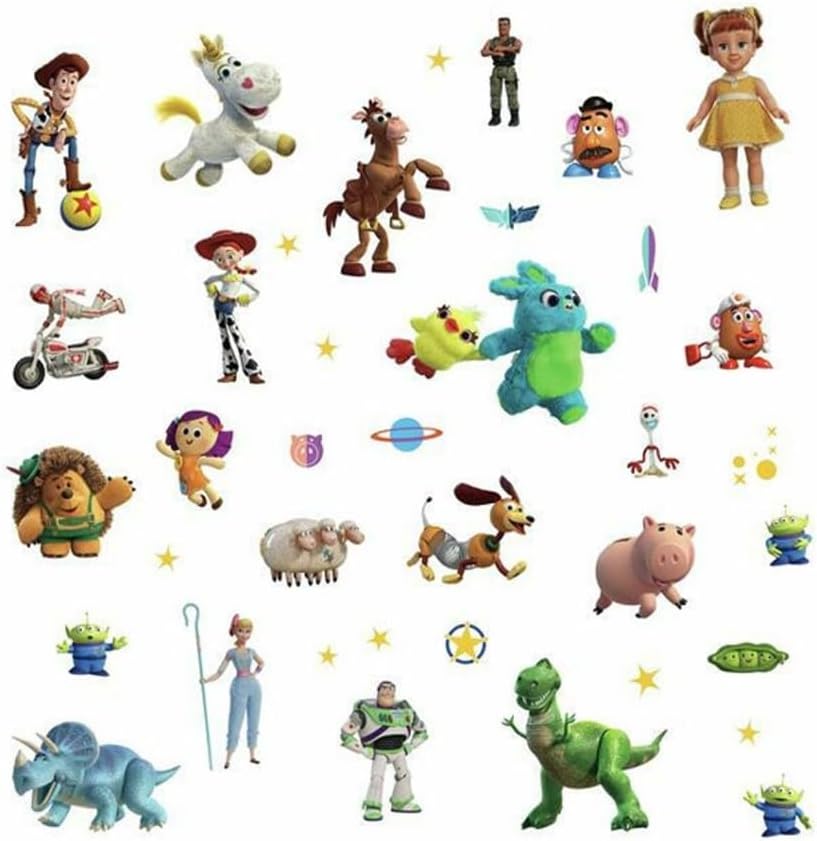 RMK4008SCS Toy Story 4 Soy ve Yapıştır Duvar Çıkartması, yeşil, mavi, sarı