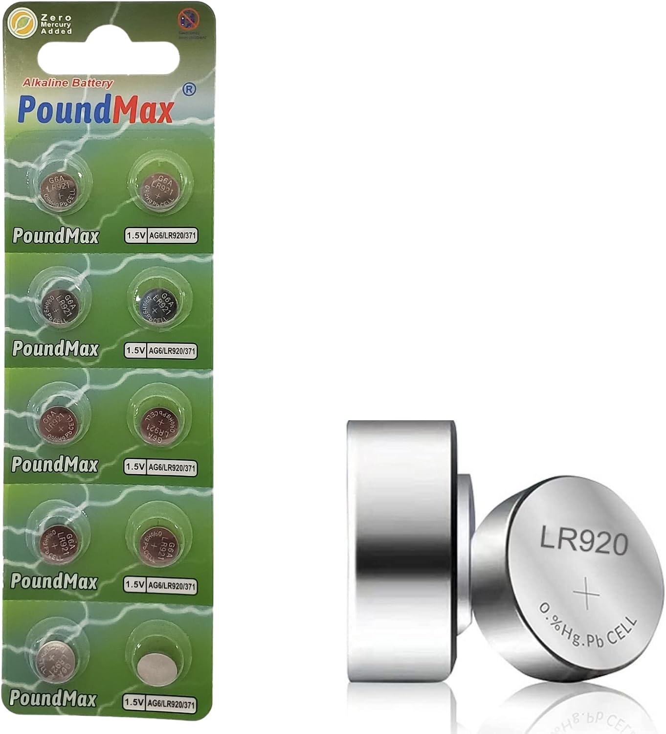 10 adet AG6 (370,371,LR921,LR69,SR920W) 1.5V Alkalin Düğme Pil
