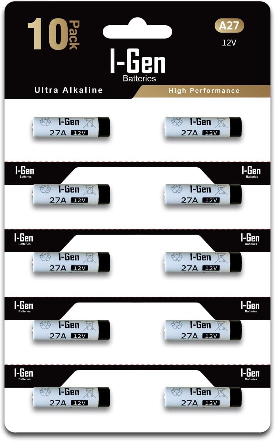 27A Pil 10'lu Paket 12V MN27 PİL (27A / A27 / L828)