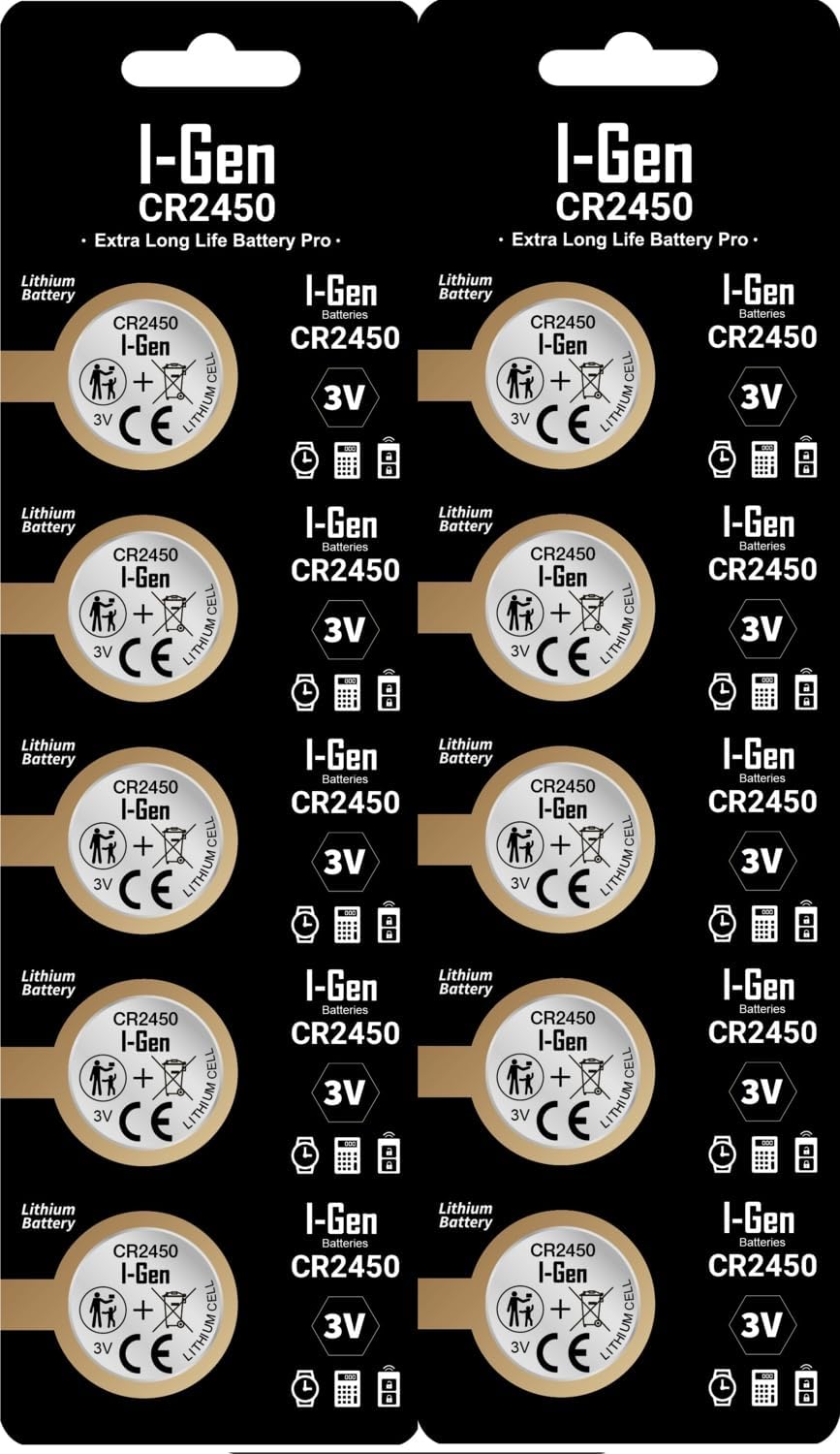 Batteries CR2450 Lityum Düğme Pil 3V 2450 (10'lu Paket)