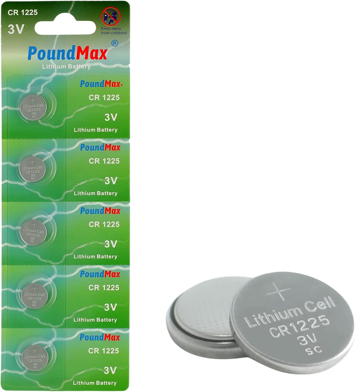 1225 CR1225 DL1225 3 V lityum düğmeli piller (5'li paket)